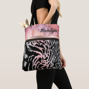 Marble Rosa Chic Tiger Safari Print Tygkasse