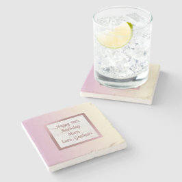Marble Rosa Gradient ro Guld med text Stenunderlägg