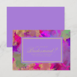 Marble rosa, lila, guld bläck inbjudningar