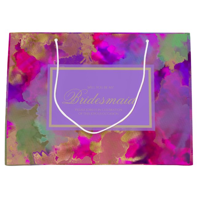 Marble rosa, lila, guld bridesmaid (Framsidan)