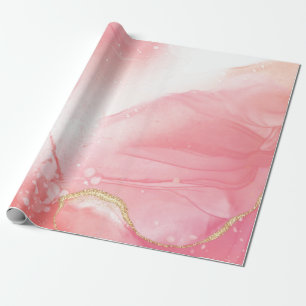 Marble Rosa med Glitter Allt Syfte Presentpapper