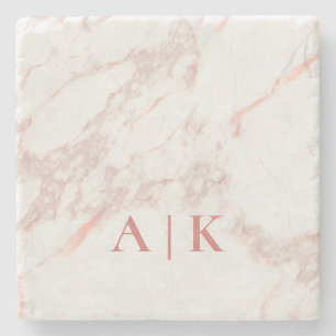 Marble Rosa Monogrammed Beverage Coaster Stenunderlägg