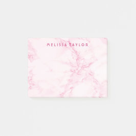 Marble  rosa namn monogram post-it block