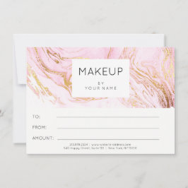 Marble Rosa ros Makeup Beauty Certificate Gift