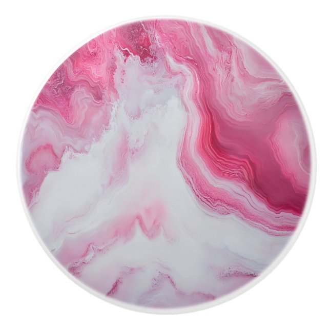 Marble Rosa White Mönster Knopp (Framsidan)