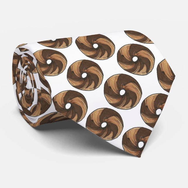 Marble Rye Bagel Bagels Skriv ut Frufast Food Tie Slips (Rullad)