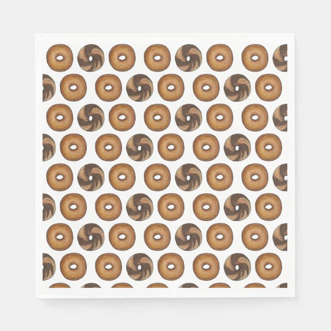 Marble Rye Plain Bagels Breakfast Brunch NYC Deli Pappersservett (Framsidan)