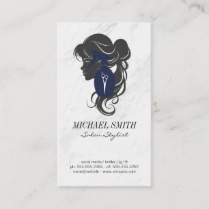 Marble Salon Stylist Saxer Womens Hair Visitkort
