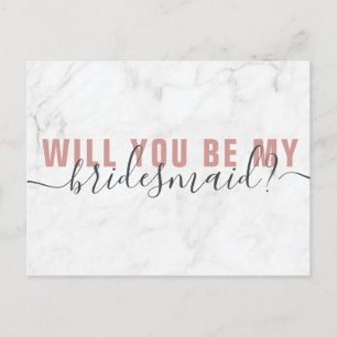 Marble Script Bridesmaid Frieri kort