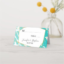 Marble Seafoam Teal Guld Geometric Place