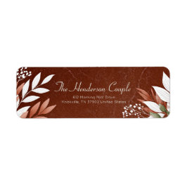 Marble Sienna Earthy Botanical Border Returadress Etikett