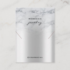 Marble Silver Earring Necklace visning Card Visitkort