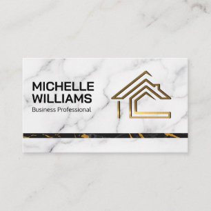 Marble   Snyggt   Luxury Guld Home Logotyp Visitkort