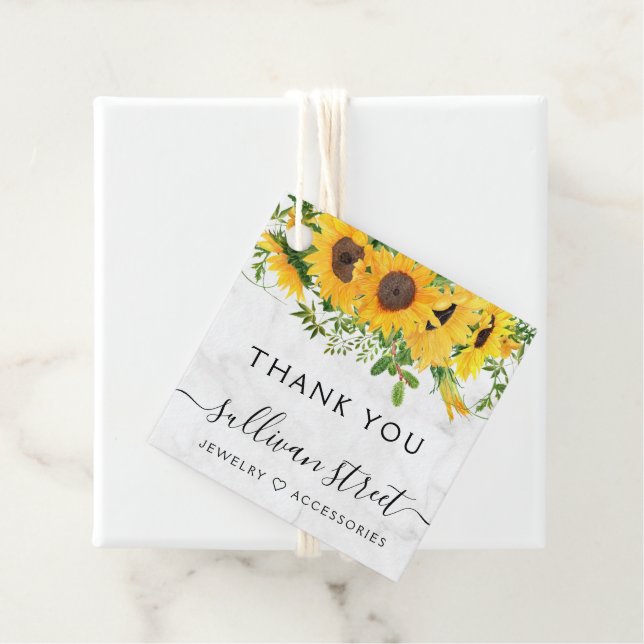 Marble Solros Bracelet Business Tack Märkre Gåvor Etiketter (På plats)