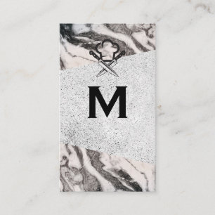 Marble   Specklad bakgrund   Chef Hat Knivar Visitkort