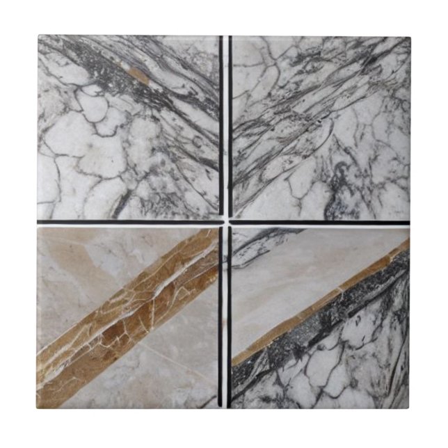 Marble square-plattor i vit grått brunbeige kakelplatta (Framsidan)
