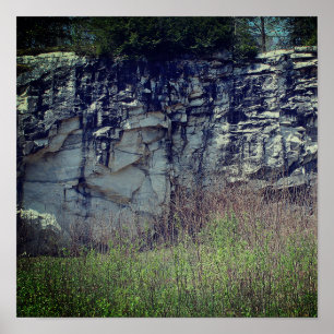 Marble Sten Cliff vid Naturbro 2 Natur Poster