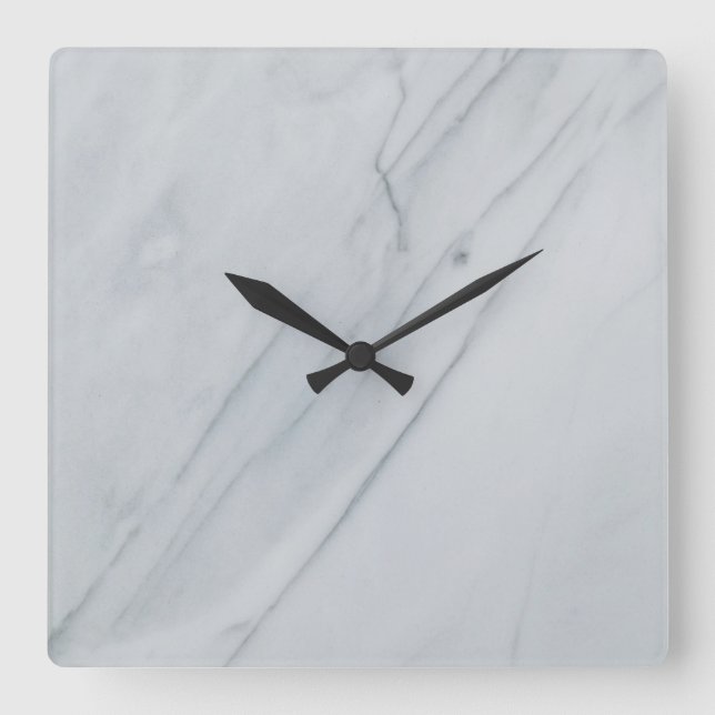 Marble Stone 10,75-tums fyrkantig akrylväggslås Fyrkantig Klocka (Framsida)