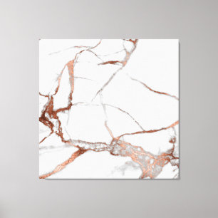 Marble Stone Abstrakt Ro Guld White Grått Copper Canvastryck