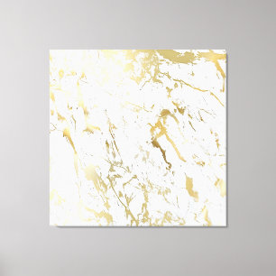 Marble Stone Abstrakt White Carrara Guld Luxury Canvastryck