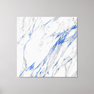 Marble Stone Abstrakt White Grått Carrara Blue Nav Canvastryck