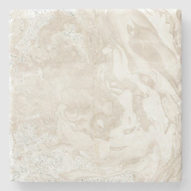 Marble Stone Bright Carrara Beige Ivory Grått Underlägg Sten (Framsidan)