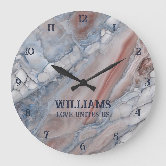 Marble Stone Clocks Personlig Stor Klocka (Framsida)