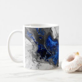 Marble Stone, Electric Blue, Black, Grey printed Kaffemugg