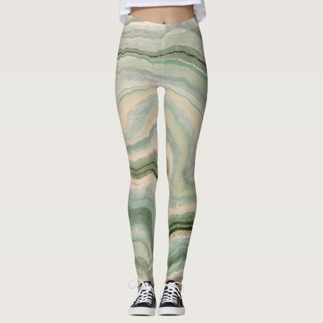 Marble Stone Graphic Allt-over-Print Leggings (Framsida)