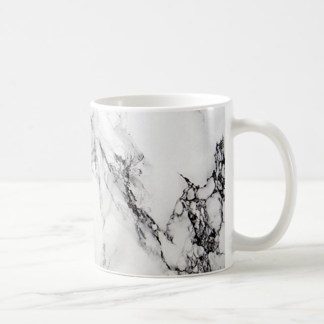 Marble Stone in Grått White and Black Färg Kaffemugg (Höger)