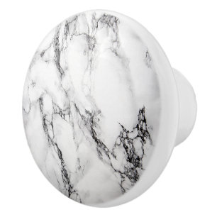 Marble Stone in White and Black Färg Knopp
