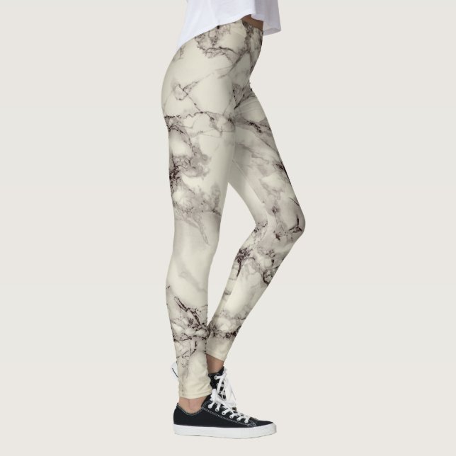 Marble Stone Ivory Färg Leggings (Höger)