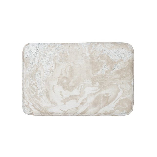 Marble Stone Luxury Creamy Beige Ivory Grått Badrumsmatta (Framsidan)