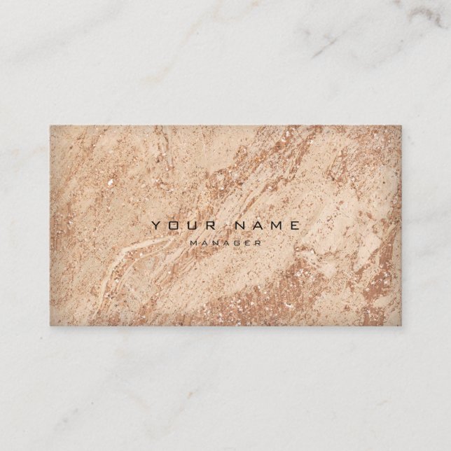 Marble Stone Minimal ro Guld Creamy Beige Beige Visitkort (Framsida)