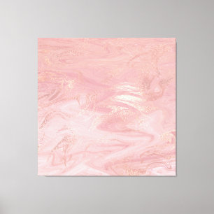 Marble Stone Molten Guld Abstrakt Rosa ros Guld Canvastryck