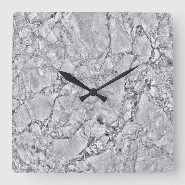 Marble Stone Mönster Acrylic Wall Clock Fyrkantig Klocka (Framsida)