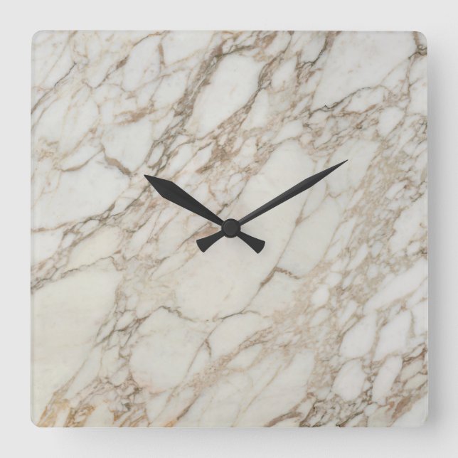 Marble Stone Mönster Acrylic Wall Clock Fyrkantig Klocka (Framsida)