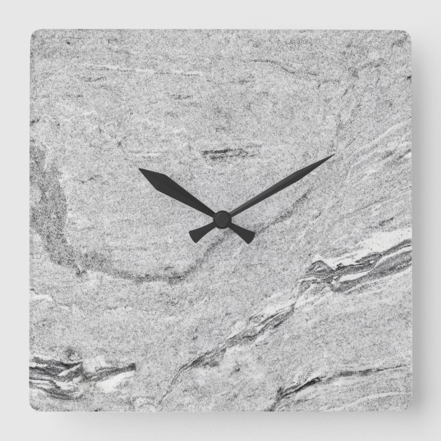 Marble Stone Mönster Acrylic Wall Clock Fyrkantig Klocka (Framsida)