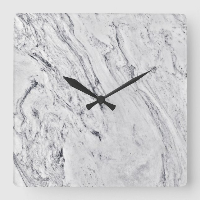 Marble Stone Mönster Acrylic Wall Clock Fyrkantig Klocka (Framsida)