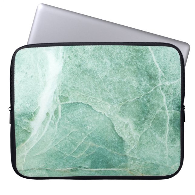 Marble stone mönster, grönt struktur. laptop fodral (Framsidan)