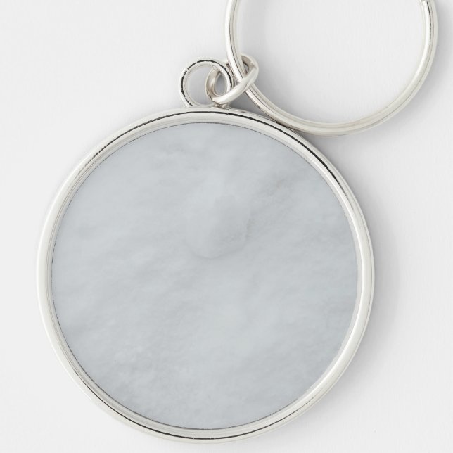 Marble Stone Premium Round Keychain Rund Silverfärgad Nyckelring (Framsidan)