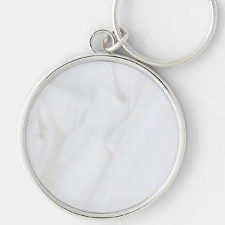 Marble Stone Premium Round Keychain Rund Silverfärgad Nyckelring