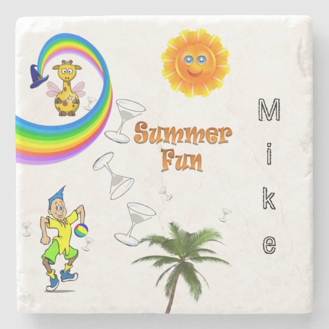 Marble Stone Underlägg Beach-Roligt (Framsidan)