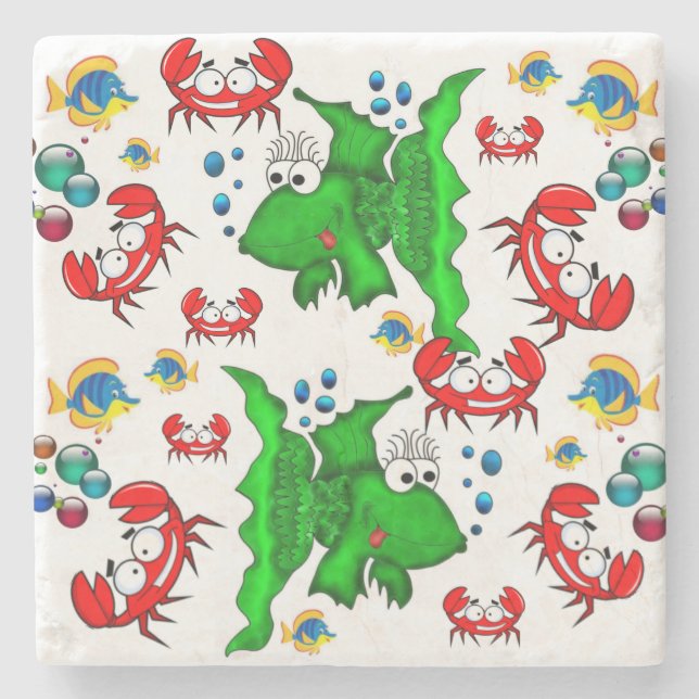 Marble Stone Underlägg fisk (Framsidan)