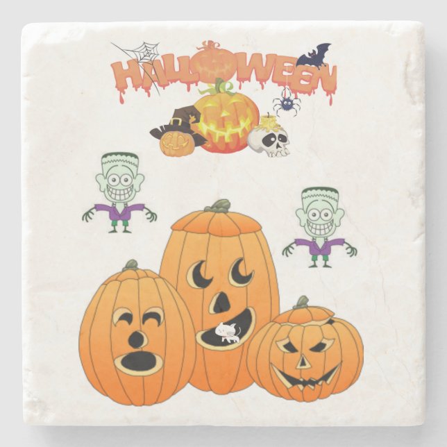 Marble Stone Underlägg Halloween Sten (Framsidan)