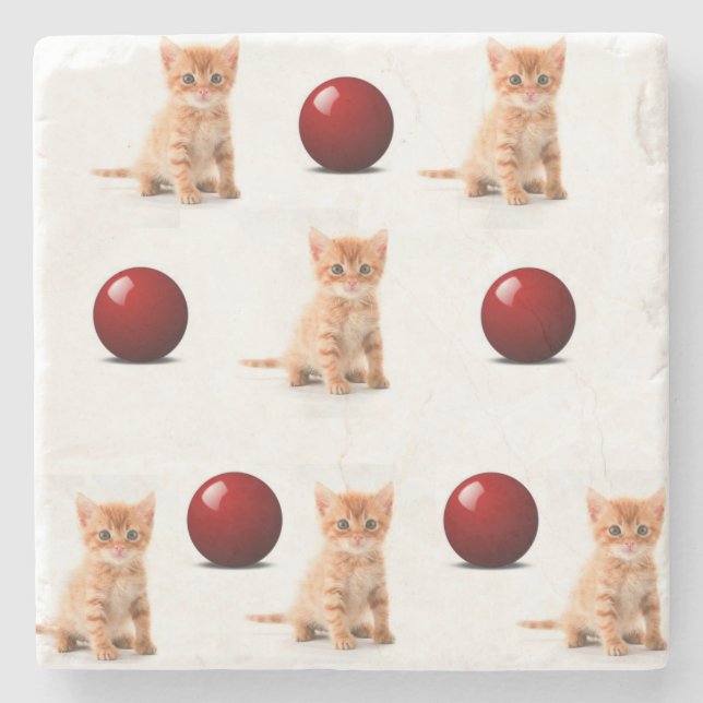 Marble Stone Underlägg Kitten Sten (Framsidan)