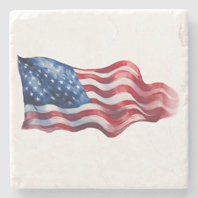 Marble stone underlägg med USA flagga (Framsidan)