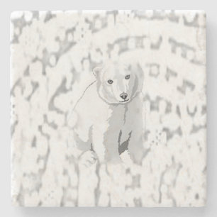 Marble Stone Underlägg Polar Bear