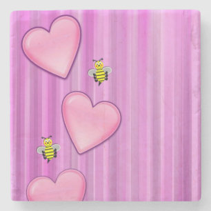 Marble Stone Underlägg Valentindagen Bumblebee