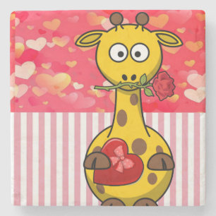 Marble Stone Underlägg Valentine Day Giraffe